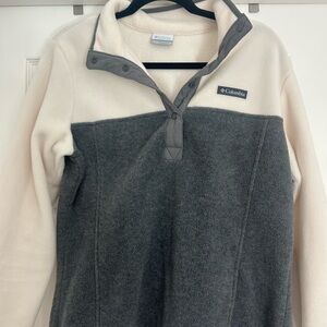 Columbia Women's Fleece Pullover - Cream and Gray